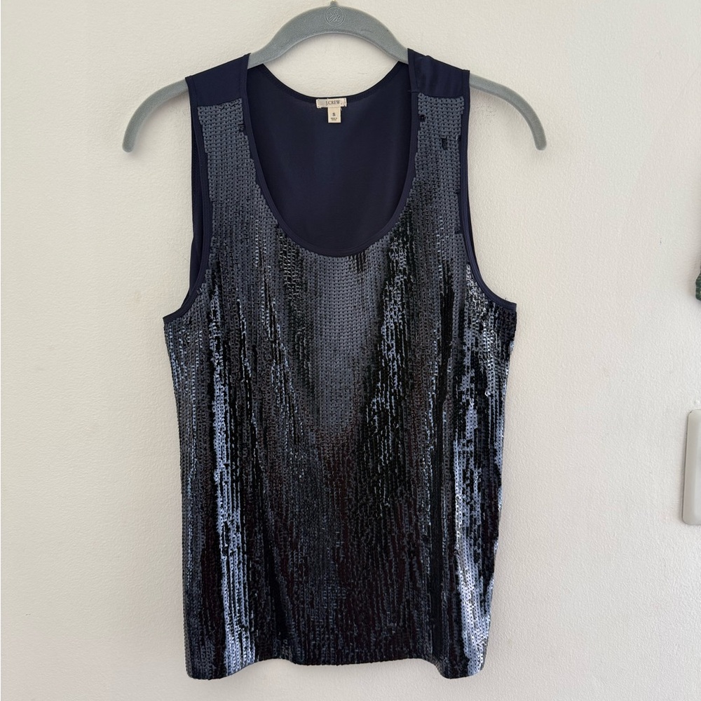 J. Crew Navy Sequin Tank Top